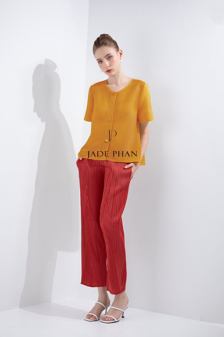 AIME'E Pleated Top - Orange