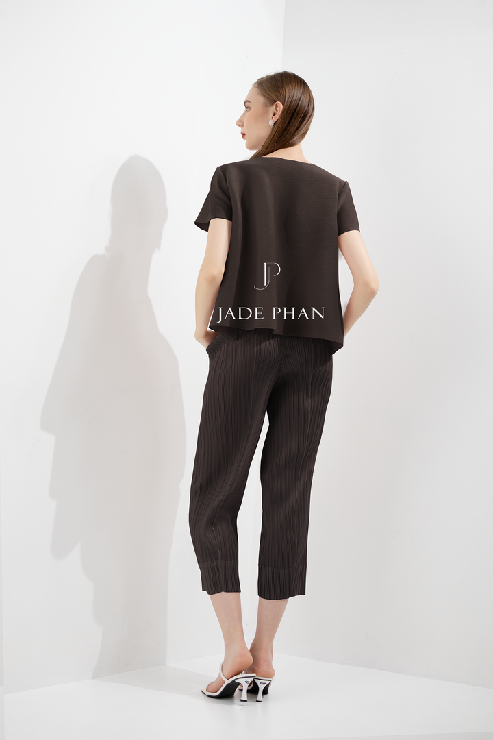 SET AIME'E Pleated Top & DAISY Pleated Pants Black