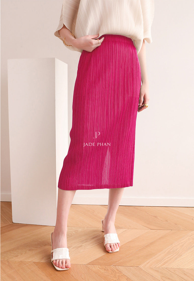 SET JENNIE Pleated Top Pink & AUDORA Pleated  Skirt Magenta